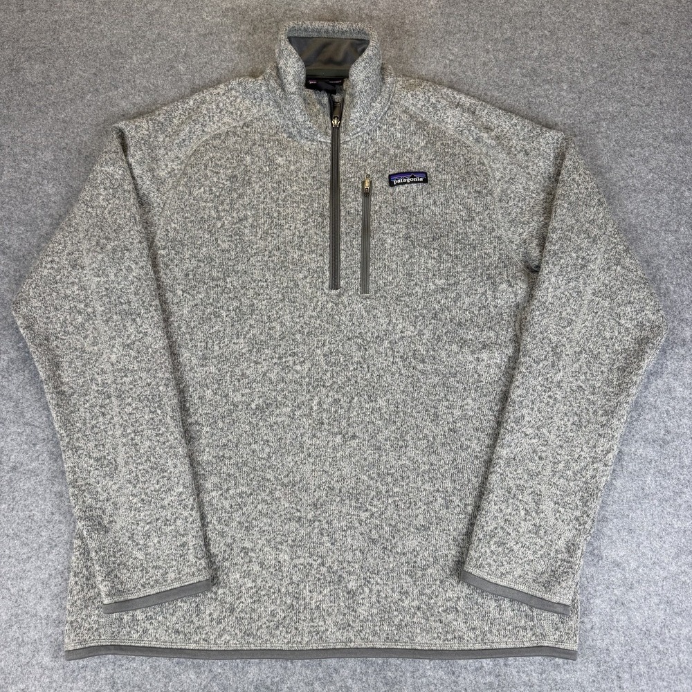 Patagonia Better Sweater Mens Medium Gray Quarter Zip Fleece Pullover 25522